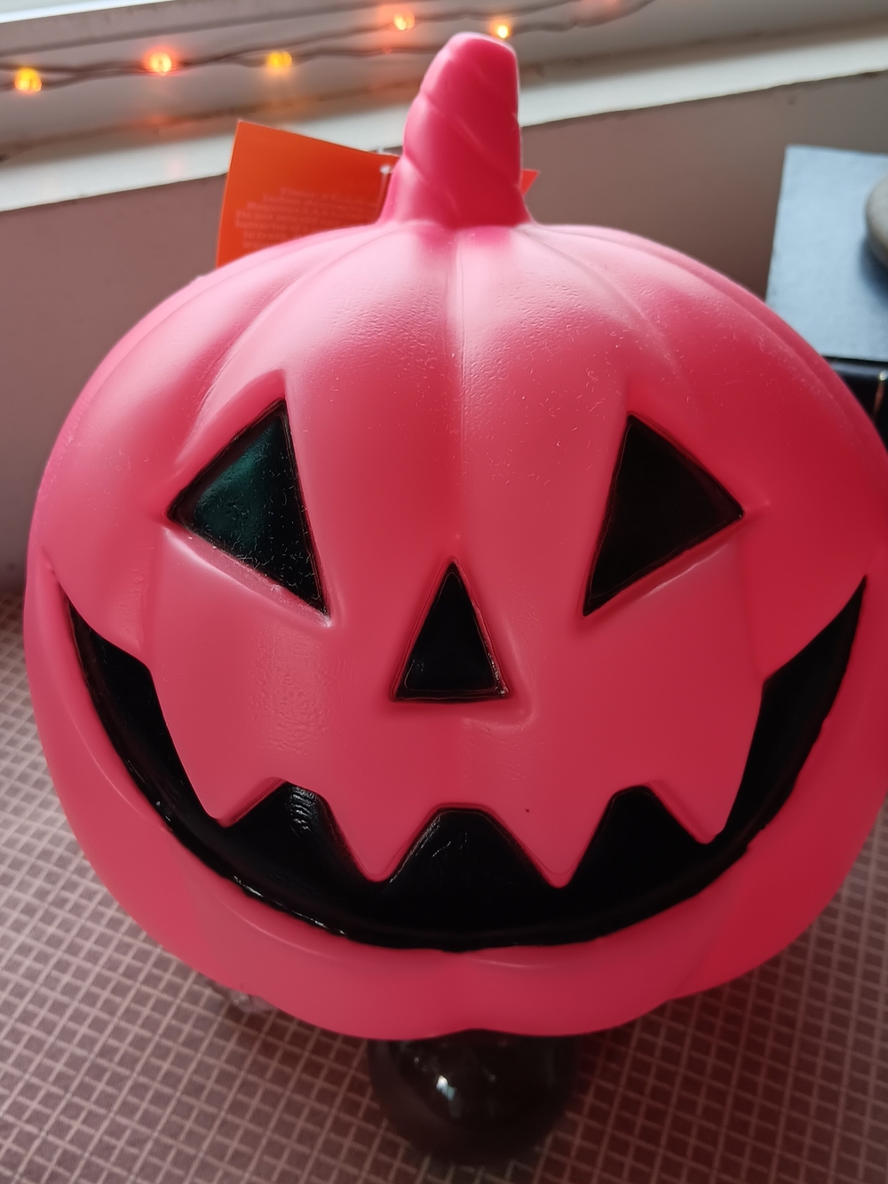 Pink Jack-O'-Lantern Blow Plastic, Halloween, Pumpkin Decooration. Nwts